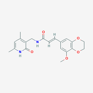 molecular formula C20H22N2O5 B7637651 (E)-N-[(4,6-dimethyl-2-oxo-1H-pyridin-3-yl)methyl]-3-(5-methoxy-2,3-dihydro-1,4-benzodioxin-7-yl)prop-2-enamide 