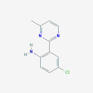 molecular formula C11H10ClN3 B7637663 4-Chloro-2-(4-methylpyrimidin-2-yl)aniline 