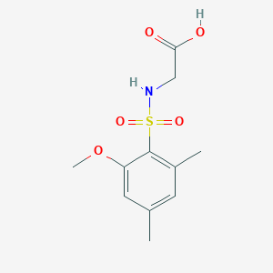 molecular formula C11H15NO5S B7637685 2-[(2-Methoxy-4,6-dimethylphenyl)sulfonylamino]acetic acid 
