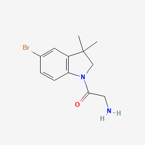 molecular formula C12H15BrN2O B7637702 2-amino-1-(5-bromo-3,3-dimethyl-2H-indol-1-yl)ethanone 