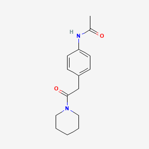 molecular formula C15H20N2O2 B7637738 N-[4-(2-oxo-2-piperidin-1-ylethyl)phenyl]acetamide 