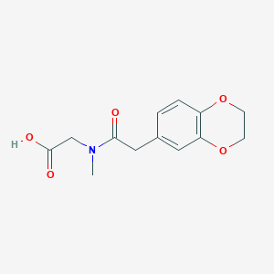 molecular formula C13H15NO5 B7637752 2-[[2-(2,3-Dihydro-1,4-benzodioxin-6-yl)acetyl]-methylamino]acetic acid 