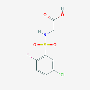 molecular formula C8H7ClFNO4S B7637757 2-[(5-Chloro-2-fluorophenyl)sulfonylamino]acetic acid 