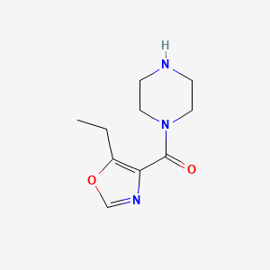 molecular formula C10H15N3O2 B7637767 (5-Ethyl-1,3-oxazol-4-yl)-piperazin-1-ylmethanone 
