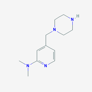 molecular formula C12H20N4 B7637776 N,N-dimethyl-4-(piperazin-1-ylmethyl)pyridin-2-amine 