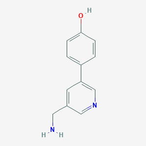 molecular formula C12H12N2O B7637799 4-[5-(Aminomethyl)pyridin-3-yl]phenol 