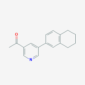 molecular formula C17H17NO B7637809 1-[5-(5,6,7,8-Tetrahydronaphthalen-2-yl)pyridin-3-yl]ethanone 