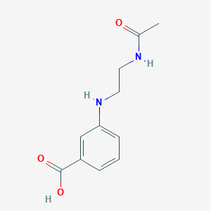 molecular formula C11H14N2O3 B7637818 3-(2-Acetamidoethylamino)benzoic acid 