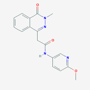 molecular formula C17H16N4O3 B7637848 N-(6-methoxypyridin-3-yl)-2-(3-methyl-4-oxo-3,4-dihydrophthalazin-1-yl)acetamide 