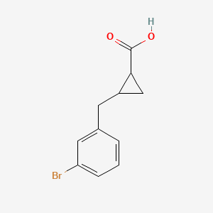 molecular formula C11H11BrO2 B7637863 2-[(3-Bromophenyl)methyl]cyclopropane-1-carboxylic acid 