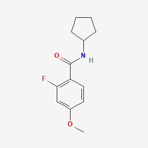 molecular formula C13H16FNO2 B7637870 N-cyclopentyl-2-fluoro-4-methoxybenzamide 