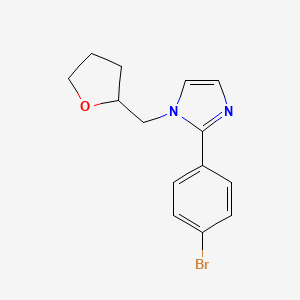 molecular formula C14H15BrN2O B7637875 2-(4-Bromophenyl)-1-(oxolan-2-ylmethyl)imidazole 