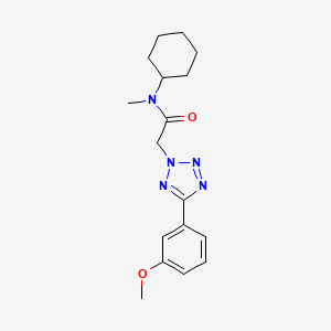 molecular formula C17H23N5O2 B7637911 N-cyclohexyl-2-[5-(3-methoxyphenyl)tetrazol-2-yl]-N-methylacetamide 