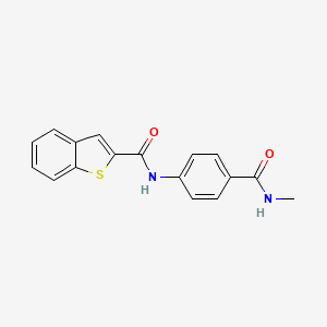 molecular formula C17H14N2O2S B7637925 N-[4-(methylcarbamoyl)phenyl]-1-benzothiophene-2-carboxamide 