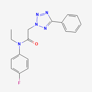 molecular formula C17H16FN5O B7637931 N-ethyl-N-(4-fluorophenyl)-2-(5-phenyltetrazol-2-yl)acetamide 