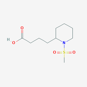molecular formula C10H19NO4S B7637932 4-(1-Methylsulfonylpiperidin-2-yl)butanoic acid 