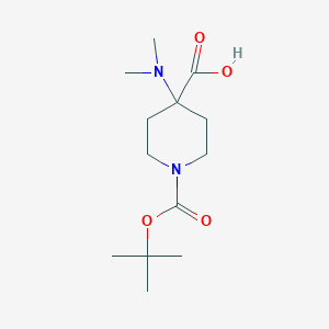 molecular formula C13H24N2O4 B7637945 1-[(Tert-butoxy)carbonyl]-4-(dimethylamino)piperidine-4-carboxylic acid 