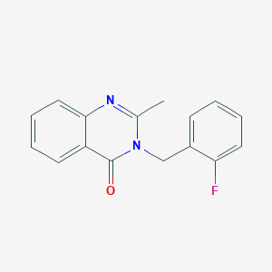 molecular formula C16H13FN2O B7637958 3-[(2-Fluorophenyl)methyl]-2-methylquinazolin-4-one 