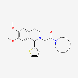 1-(azocan-1-yl)-2-(6,7-dimethoxy-1-thiophen-2-yl-3,4-dihydro-1H-isoquinolin-2-yl)ethanone