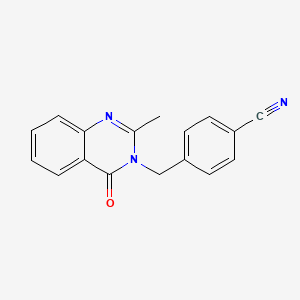 molecular formula C17H13N3O B7637971 4-[(2-Methyl-4-oxoquinazolin-3-yl)methyl]benzonitrile 
