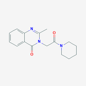 molecular formula C16H19N3O2 B7637985 2-Methyl-3-(piperidinocarbonylmethyl)quinazoline-4(3H)-one 