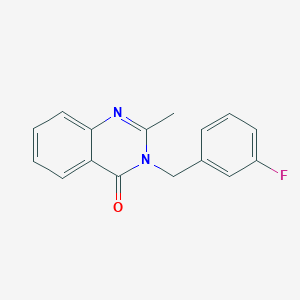 molecular formula C16H13FN2O B7638004 3-[(3-Fluorophenyl)methyl]-2-methylquinazolin-4-one 