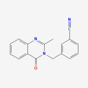 molecular formula C17H13N3O B7638009 3-[(2-Methyl-4-oxoquinazolin-3-yl)methyl]benzonitrile 