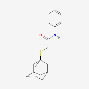 molecular formula C18H23NOS B7638036 2-(1-adamantylsulfanyl)-N-phenylacetamide 