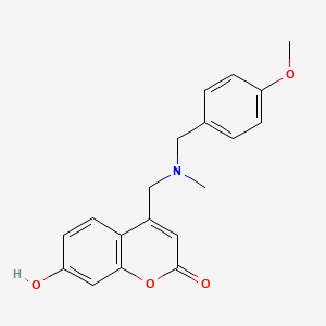 molecular formula C19H19NO4 B7638046 7-Hydroxy-4-[[(4-methoxyphenyl)methyl-methylamino]methyl]chromen-2-one 