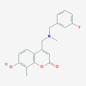 4-[[(3-Fluorophenyl)methyl-methylamino]methyl]-7-hydroxy-8-methylchromen-2-one