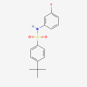 molecular formula C16H18FNO2S B7638100 4-tert-butyl-N-(3-fluorophenyl)benzenesulfonamide 