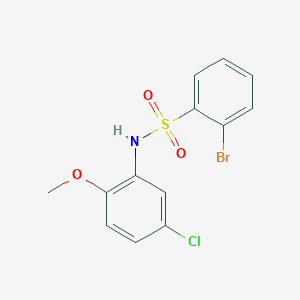 molecular formula C13H11BrClNO3S B7638104 2-bromo-N-(5-chloro-2-methoxyphenyl)benzenesulfonamide 