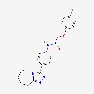 molecular formula C22H24N4O2 B7638197 2-(4-methylphenoxy)-N-[4-(6,7,8,9-tetrahydro-5H-[1,2,4]triazolo[4,3-a]azepin-3-yl)phenyl]acetamide 