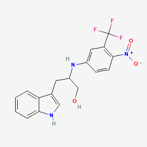 molecular formula C18H16F3N3O3 B7638226 3-(1H-indol-3-yl)-2-[4-nitro-3-(trifluoromethyl)anilino]propan-1-ol 