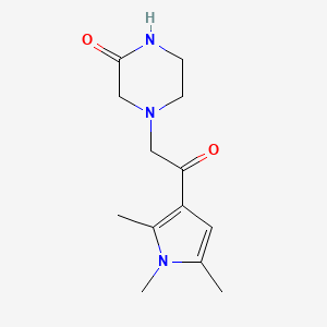 molecular formula C13H19N3O2 B7638250 4-[2-Oxo-2-(1,2,5-trimethylpyrrol-3-yl)ethyl]piperazin-2-one 