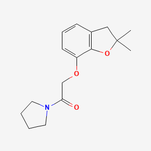 molecular formula C16H21NO3 B7638280 2-[(2,2-dimethyl-3H-1-benzofuran-7-yl)oxy]-1-pyrrolidin-1-ylethanone 