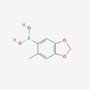 molecular formula C8H9BO4 B7638284 (6-Methyl-1,3-dioxaindan-5-yl)boronic acid 