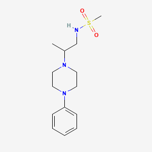 molecular formula C14H23N3O2S B7638293 N-[2-(4-phenylpiperazin-1-yl)propyl]methanesulfonamide 