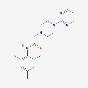 molecular formula C19H25N5O B7638297 2-(4-pyrimidin-2-ylpiperazin-1-yl)-N-(2,4,6-trimethylphenyl)acetamide 
