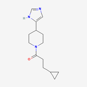 molecular formula C14H21N3O B7638302 3-cyclopropyl-1-[4-(1H-imidazol-5-yl)piperidin-1-yl]propan-1-one 