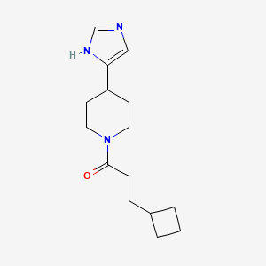 molecular formula C15H23N3O B7638309 3-cyclobutyl-1-[4-(1H-imidazol-5-yl)piperidin-1-yl]propan-1-one 
