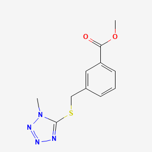 molecular formula C11H12N4O2S B7638355 Methyl 3-[(1-methyltetrazol-5-yl)sulfanylmethyl]benzoate 