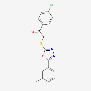1-(4-Chlorophenyl)-2-[[5-(3-methylphenyl)-1,3,4-oxadiazol-2-yl]sulfanyl]ethanone