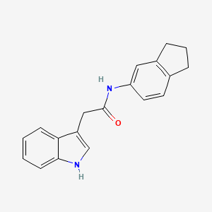 molecular formula C19H18N2O B7638408 N-(2,3-dihydro-1H-inden-5-yl)-2-(1H-indol-3-yl)acetamide 