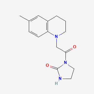 molecular formula C15H19N3O2 B7638434 1-[2-(6-methyl-3,4-dihydro-2H-quinolin-1-yl)acetyl]imidazolidin-2-one 