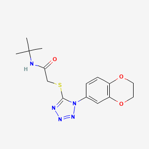 N-tert-butyl-2-[1-(2,3-dihydro-1,4-benzodioxin-6-yl)tetrazol-5-yl]sulfanylacetamide