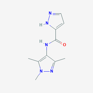 molecular formula C10H13N5O B7638454 N-(trimethyl-1H-pyrazol-4-yl)-1H-pyrazole-3-carboxamide 