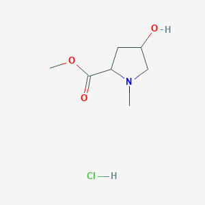 molecular formula C7H14ClNO3 B7638464 Methyl 4-hydroxy-1-methylpyrrolidine-2-carboxylate hydrochloride 