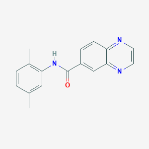 molecular formula C17H15N3O B7638491 Quinoxaline-6-carboxylic acid (2,5-dimethyl-phenyl)-amide 