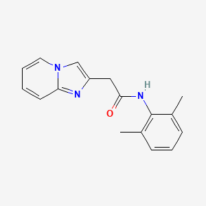 molecular formula C17H17N3O B7638492 N-(2,6-dimethylphenyl)-2-imidazo[1,2-a]pyridin-2-ylacetamide 